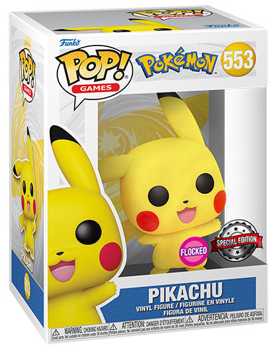 FUNKO POP Pokemon Pikachu (Waving) Flocked 553