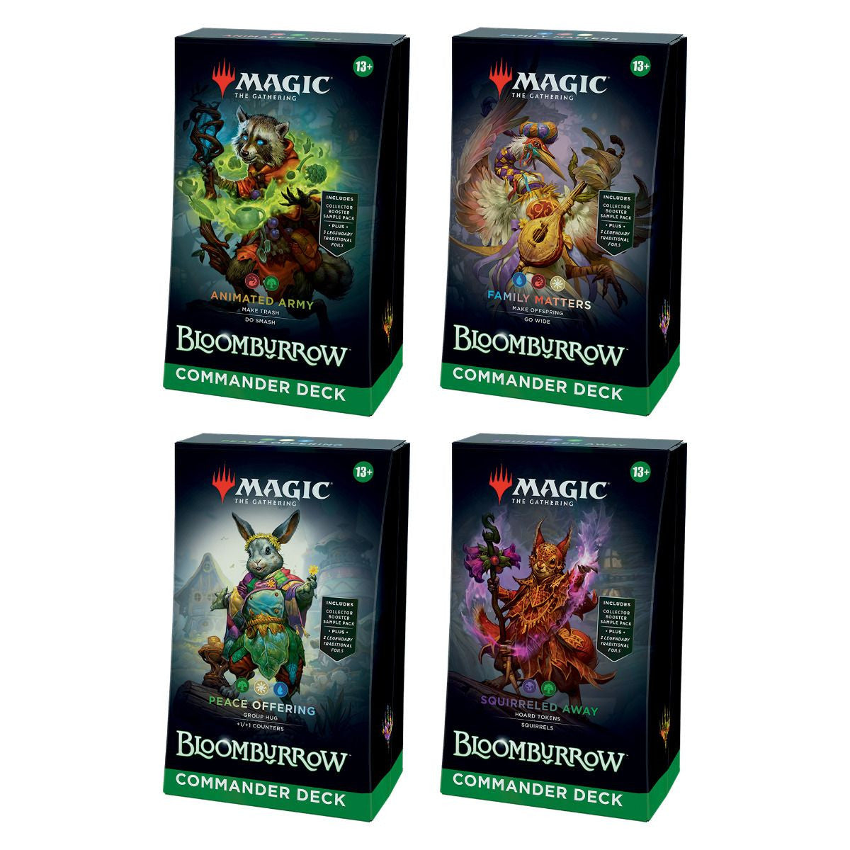 Magic the Gathering Bloomburrow Commander Decks Set ENG (4 Decks)