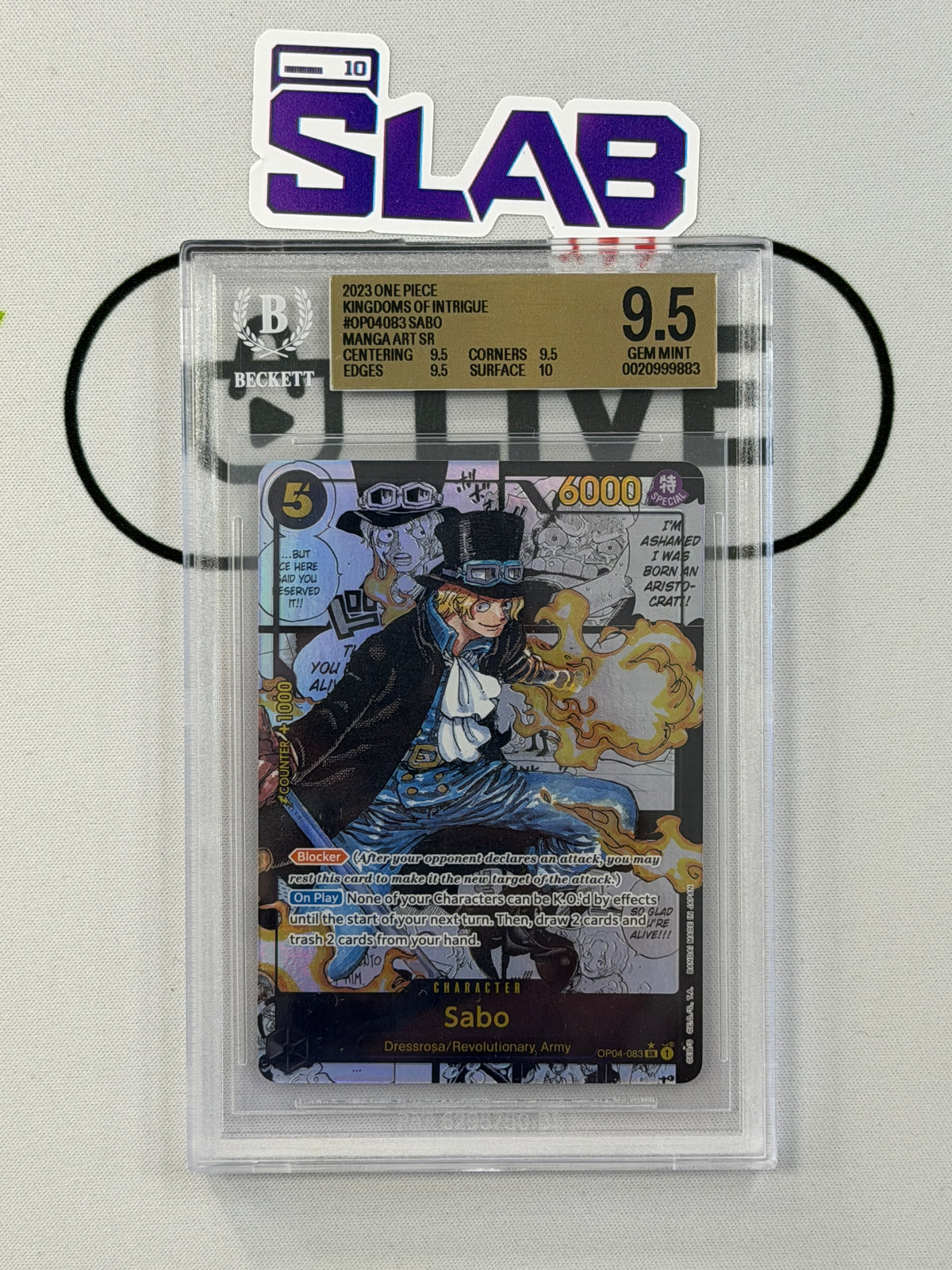 One Piece BGS 9.5 Sabo #OP04 083 Manga Alternative Art 2023 EN