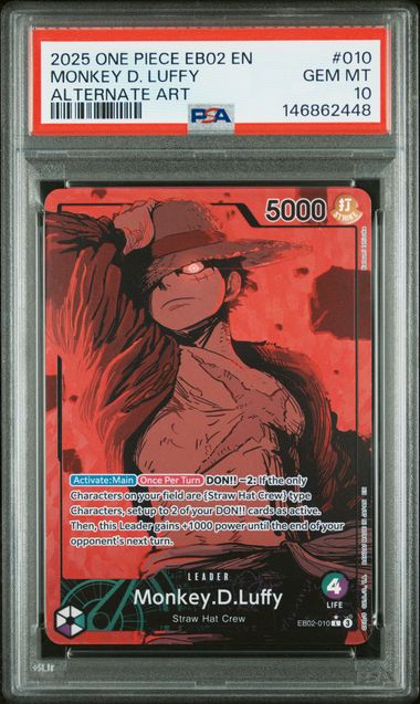 One Piece PSA 10 Monkey D.Luffy #EB02 010 Alternate Art 2025 ENG