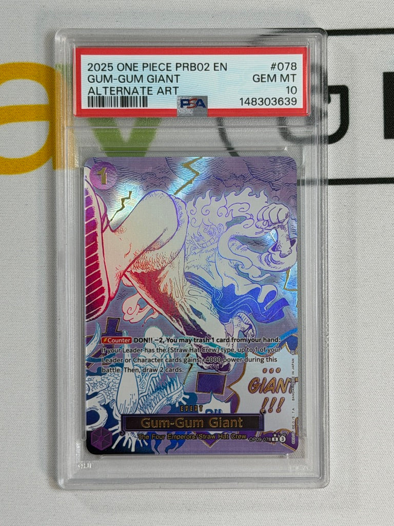 One Piece PSA 10 Gum Gum Giant #OP09 078 010 Alternate Art 2025 ENG