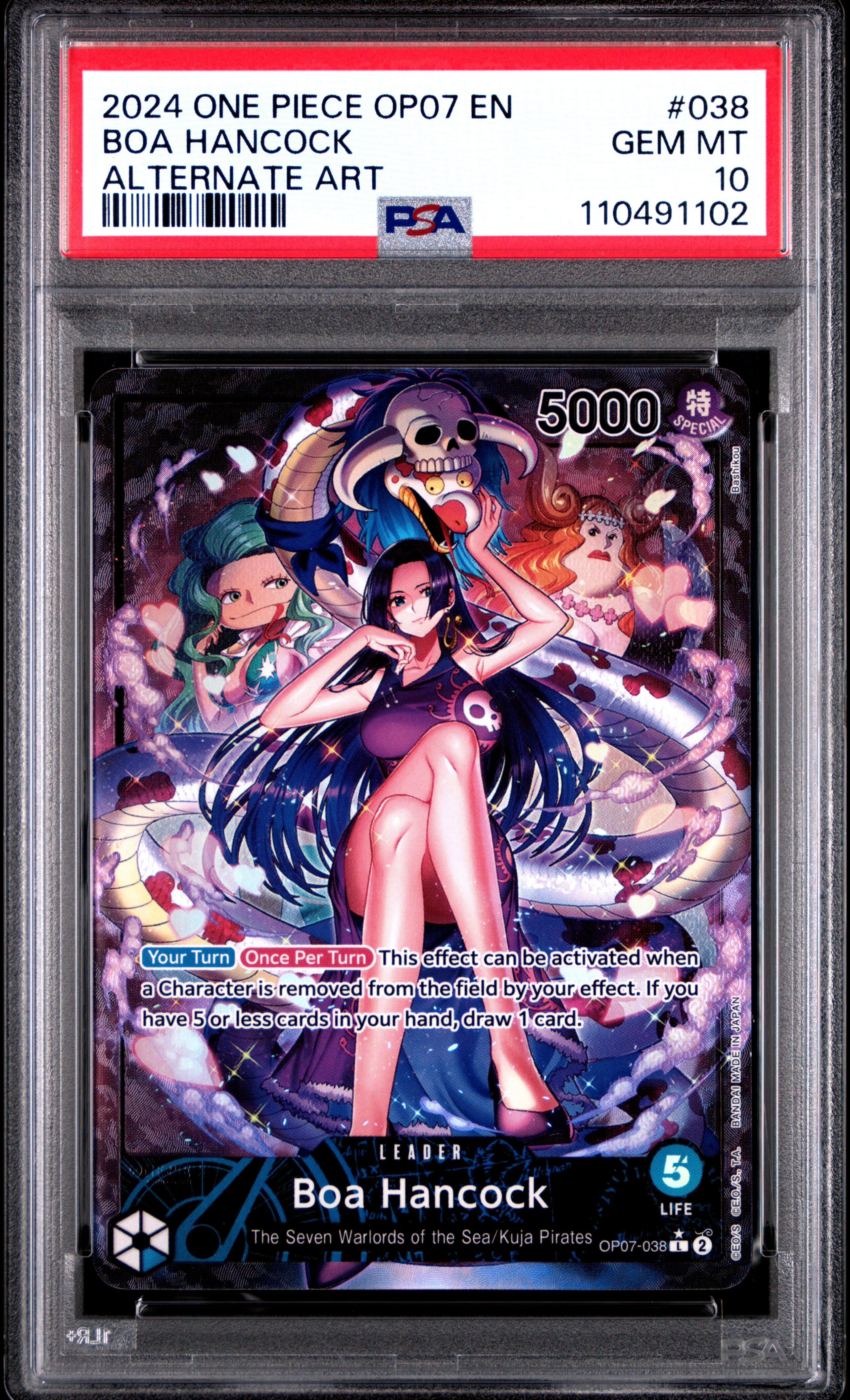 PSA 10 One Piece Boa Hancock OP07 #038 Leader Alternate Art English